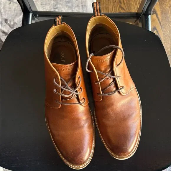 COLE HAAN Morris Leather Chukka Men's Brown Leather lace up Chukka Boots size 9